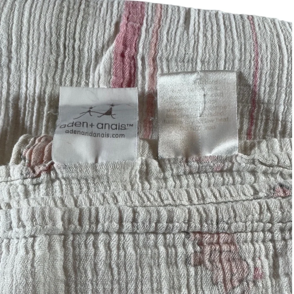 Aden Anais Muslin Swaddle Blankets Set of‎ 3 Pink Piglets Stripes Birds